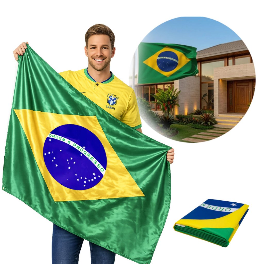 Bandeira do Brasil 150x90 Grande Copa do Mundo Jogos Seleção Torcida Resistente Premium