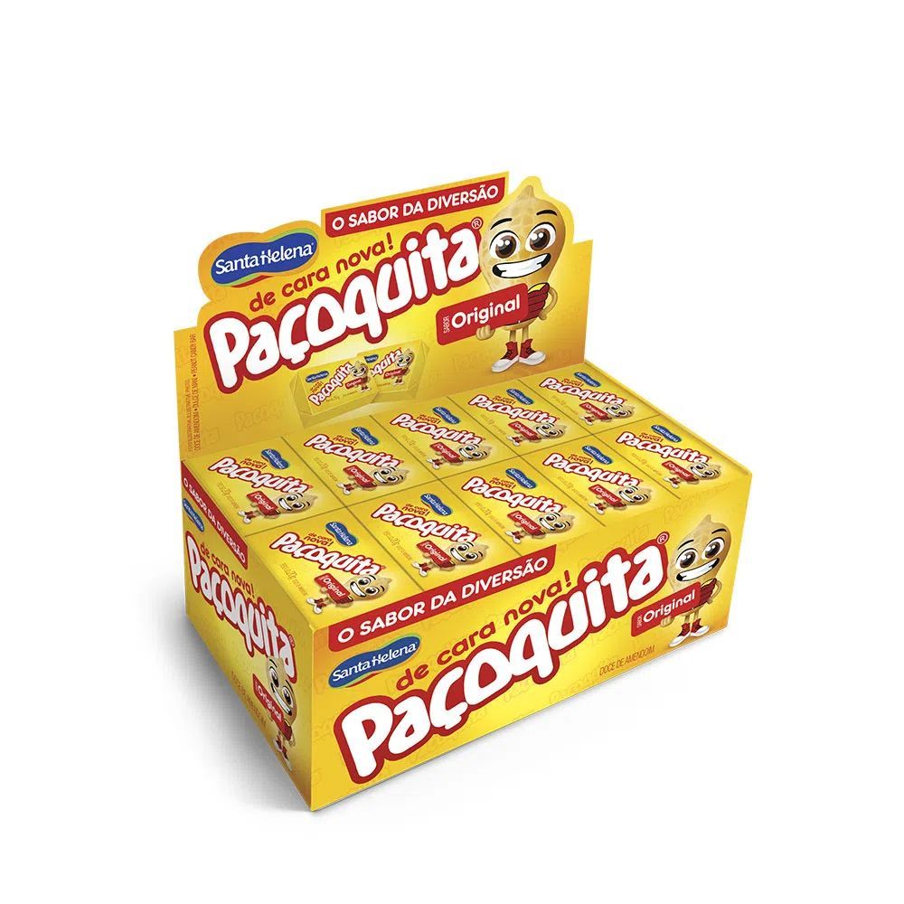 Paçoquita Quadrada Embalada Display De 1Kg Com 50 Unidades De 20g