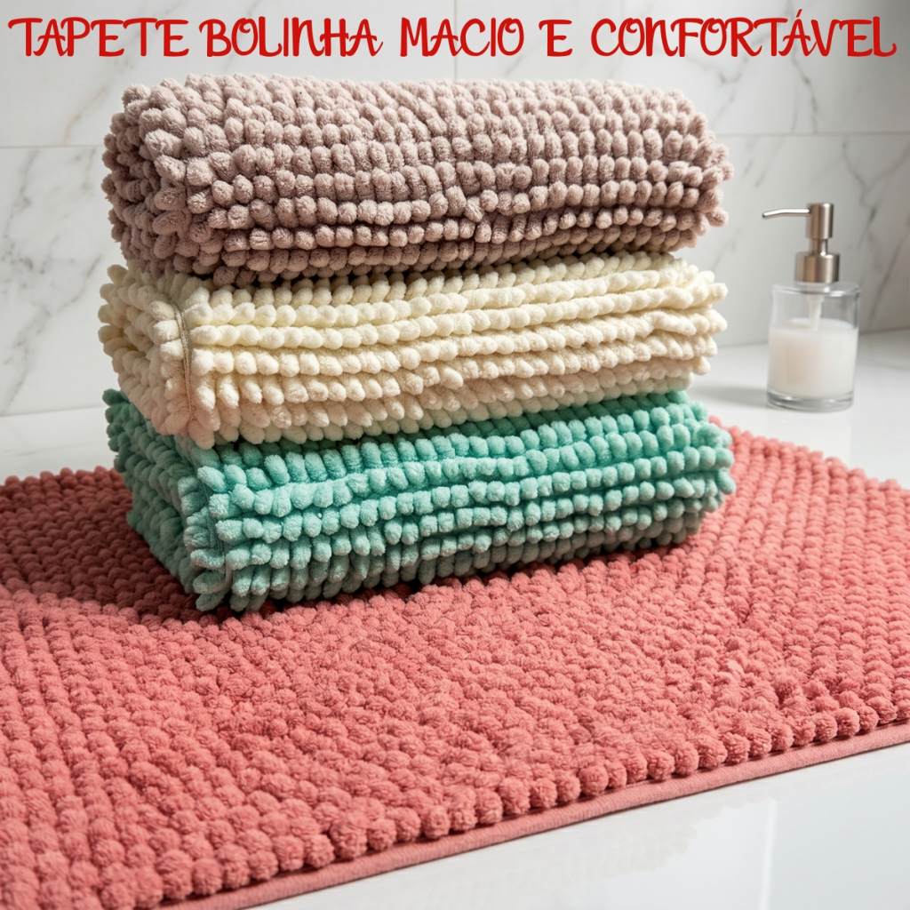 Tapete Bolinha Antiderrapante Microfibra Toque Suave Super Macio