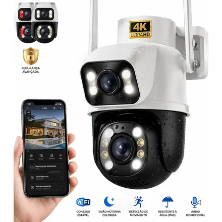 Câmera De Segurança Wi-fi Icsee/yoosee A28b 4k Dupla Lente Visão Noturna Colorida Full Hd Externa Prova D'água Ip66 Sensor Movimento Woosh A28 Inteligente