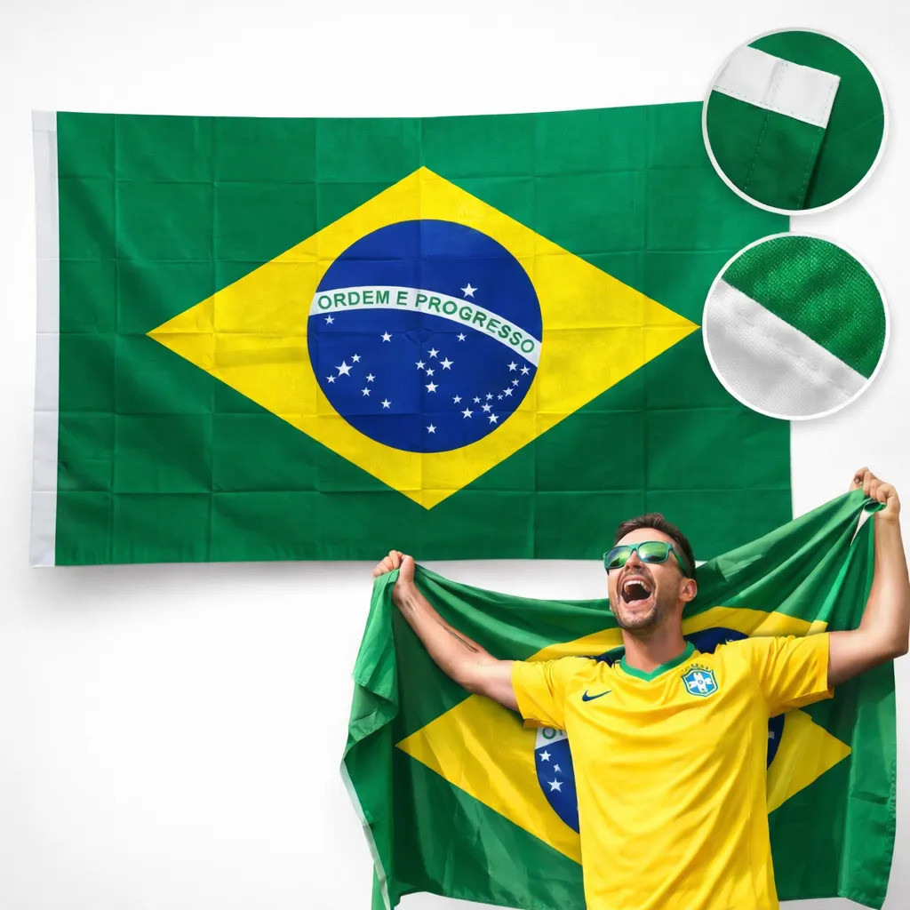 Bandeira Do Brasil Grande 150x90cm Copa Do Mundo Para Bastão