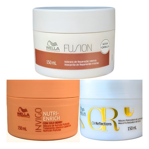 Wella Máscara Nutri Enrich Oil reflection Infusion Reconstrução Nutrição Reconstrução 150ml Cada
