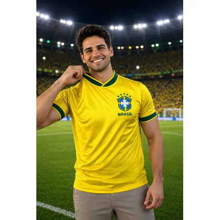 Camiseta Amarela Torcedor Brasil Fitness Camisa P,m,g,gg,xg