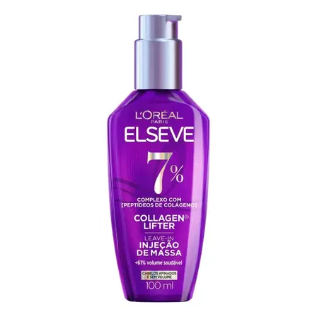 L'oréal Paris Elseve Collagen Lifter Leave-in Sérum Capilar Para Cabelos Finos Injeção De Massa Com Peptídeos De Colágeno Aumenta O Volume Em 61% E Encorpa Os Fios Por 72h 100ml