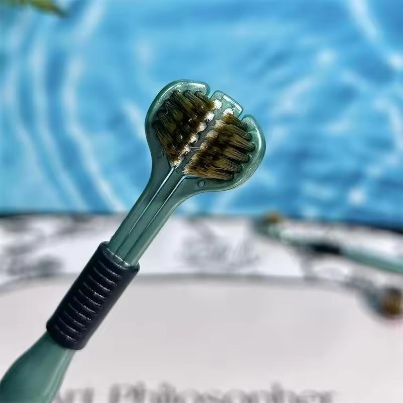 Escova De Dentes De Três Lados De 360 Graus Cerdas Macias  Cabeças Duras Pacote com dois