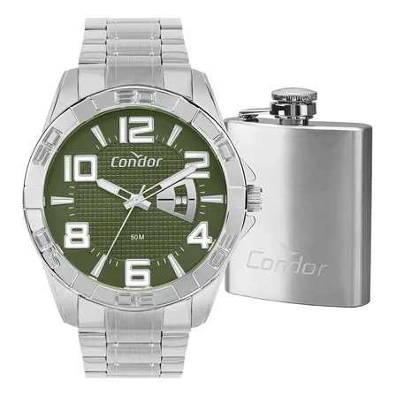 Kit Relógio Condor Masculino Speed Prata - Co2117aw/k4v Prata Verde Prateado
