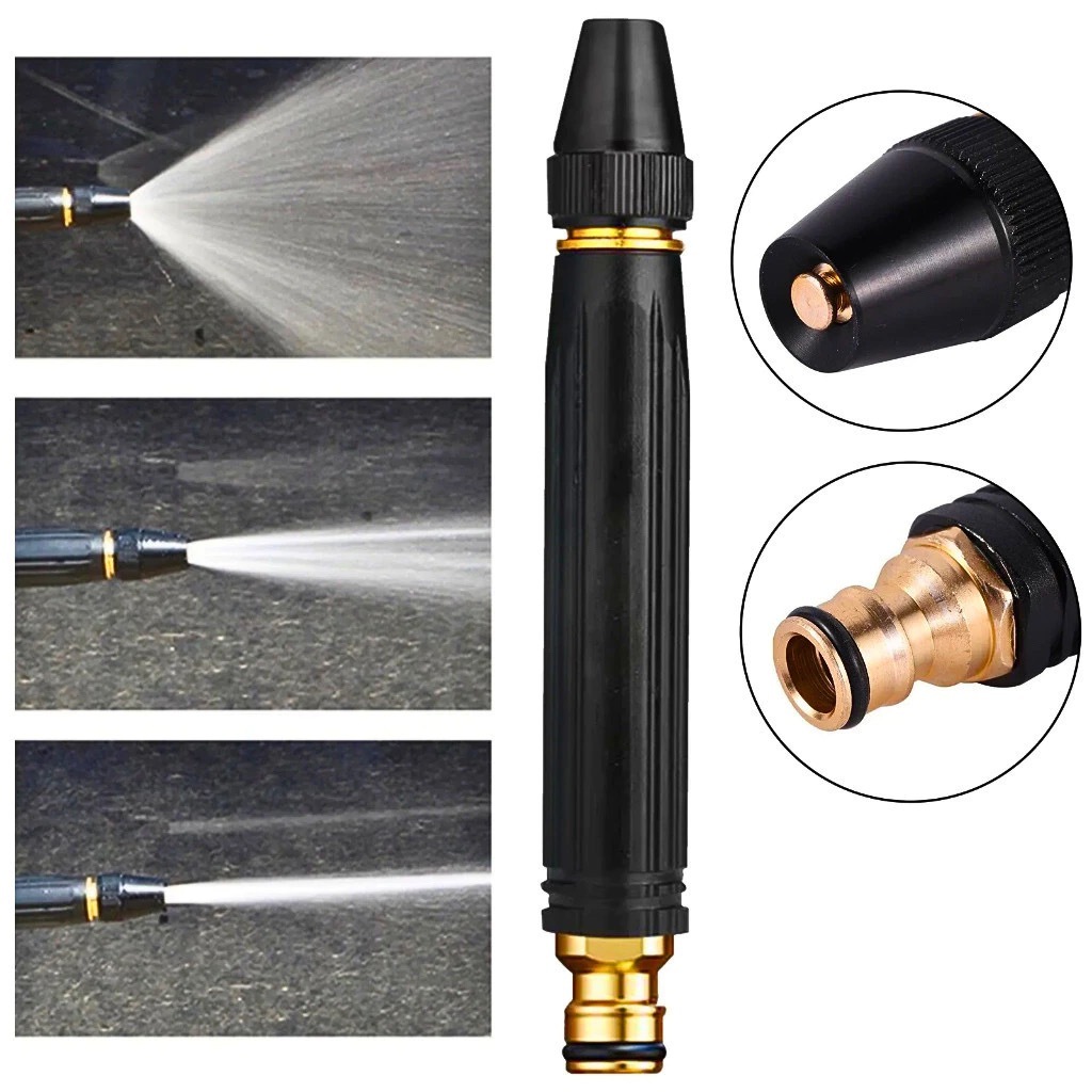 Kit 3 Em 1 Bico Alta Pressão Para Mangueira + Conector Top