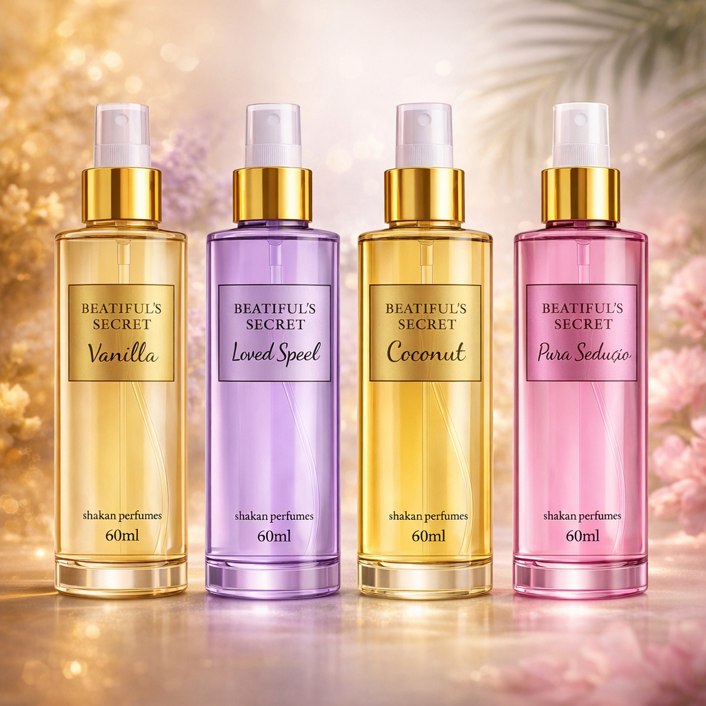 Kit 4 Body Splash victoria Lançamento Vanilla love speel pure seduction coconut