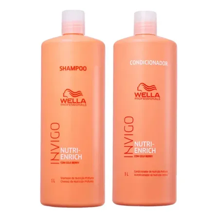 Kit Wella Invigo Nutri Enrich Shampoo 1000ml + Cond 1000ml