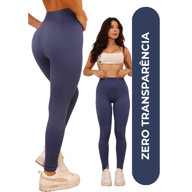 Calça Legging Canelada Poliamida Academia Zero Transparência Cintura Alta Tecido Premium Grosso Modeladora