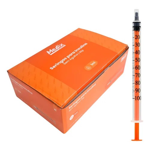 Seringa De Insulina Medix 1ml Sem Agulha - 10/20/30 Unidades