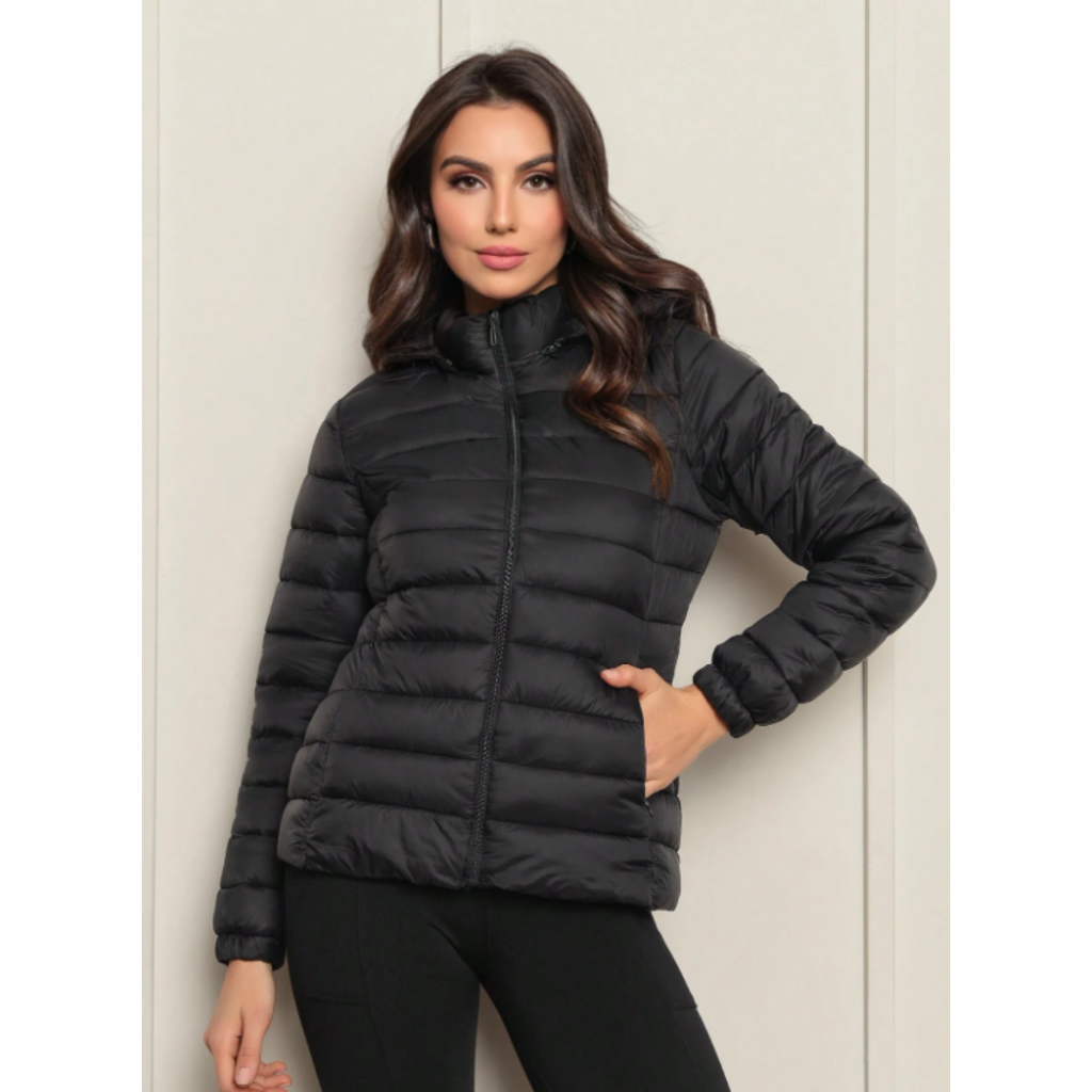 Jaqueta Puffer Feminina Bobojaco Casaco Gominho Nylon Impermeável Quentinha