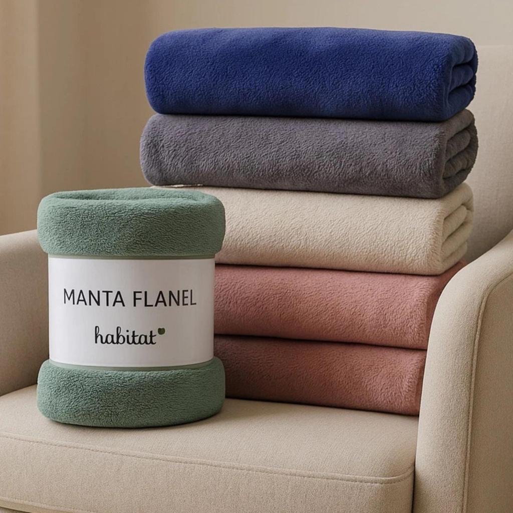 Manta Cobertor Microfibra Cama Casal Queen Liso Antialérgico Super Quentinho Flanel Habitat
