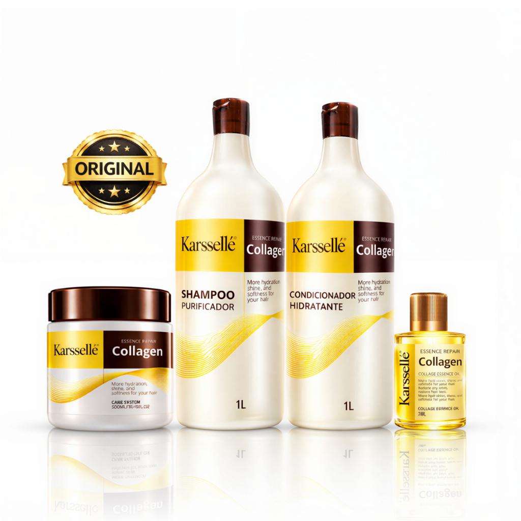 Kit Shampoo 1 L+ Cond 1L + Máscara 500ml + Óleo 7ml Karseellé Hidratação e Reparação