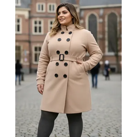 Sobretudo Plus Size C/ Botões Casaco De Frio Grosso Inverno