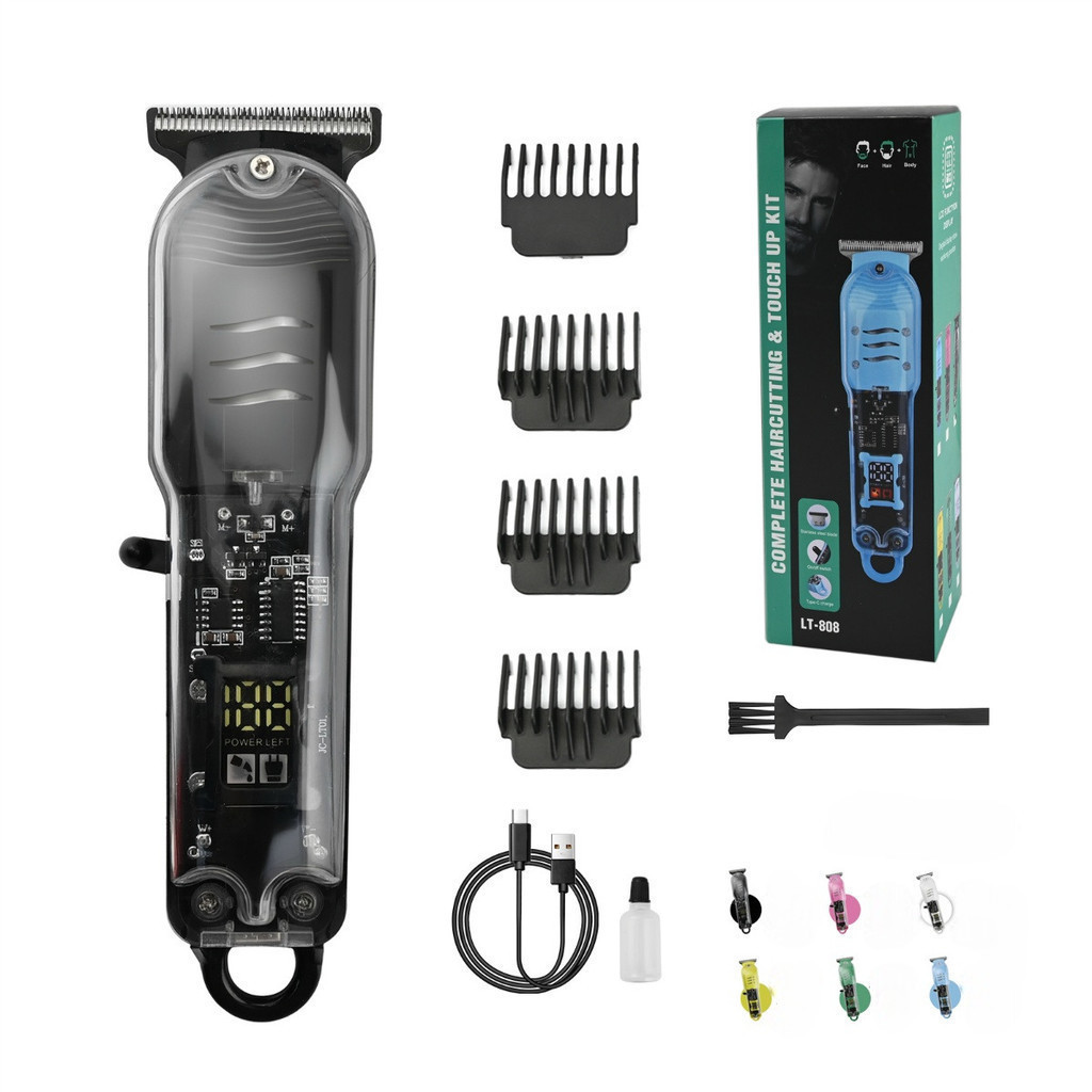 Máquina de Cortar Cabelo Profissional Transparente – | Motor Potente | Bateria 800mAh | USB-C fang