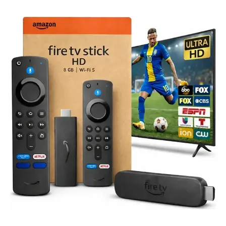 Streaming Stick Familar Amazon Fire Tv Full Hd Com Alexa E Controle De Voz Preto