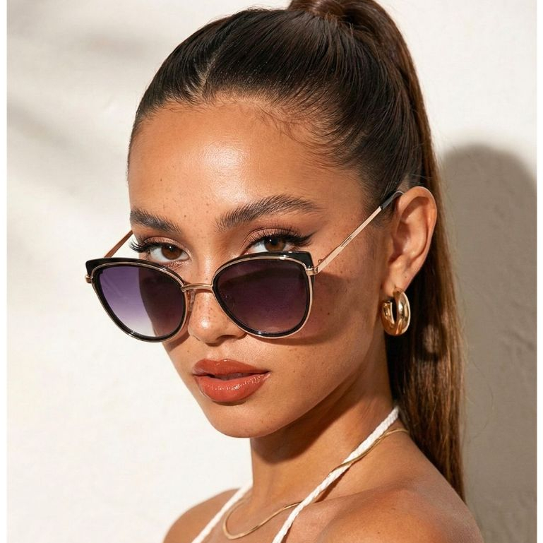 Óculos de Sol Jade Gatinho Premium Vintage Clássico Blogueira Praia uv400 Feminino