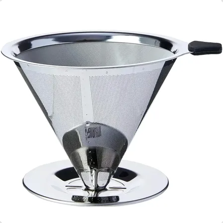 Filtro Coador De Café Inox - Peneira Aço Reutilizável Ecomixshop Tamanho 103 Não Necessita Uso De Papel, Sustentabilidade Em Primeiro Lugar