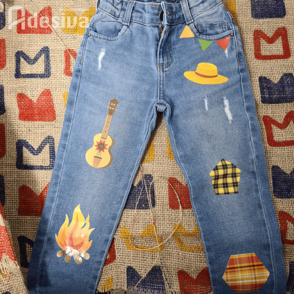 Adesivo Para Roupa Festa Junina Retalho Remendo Em Vinil Cartelas de Adesivos 24x18cm