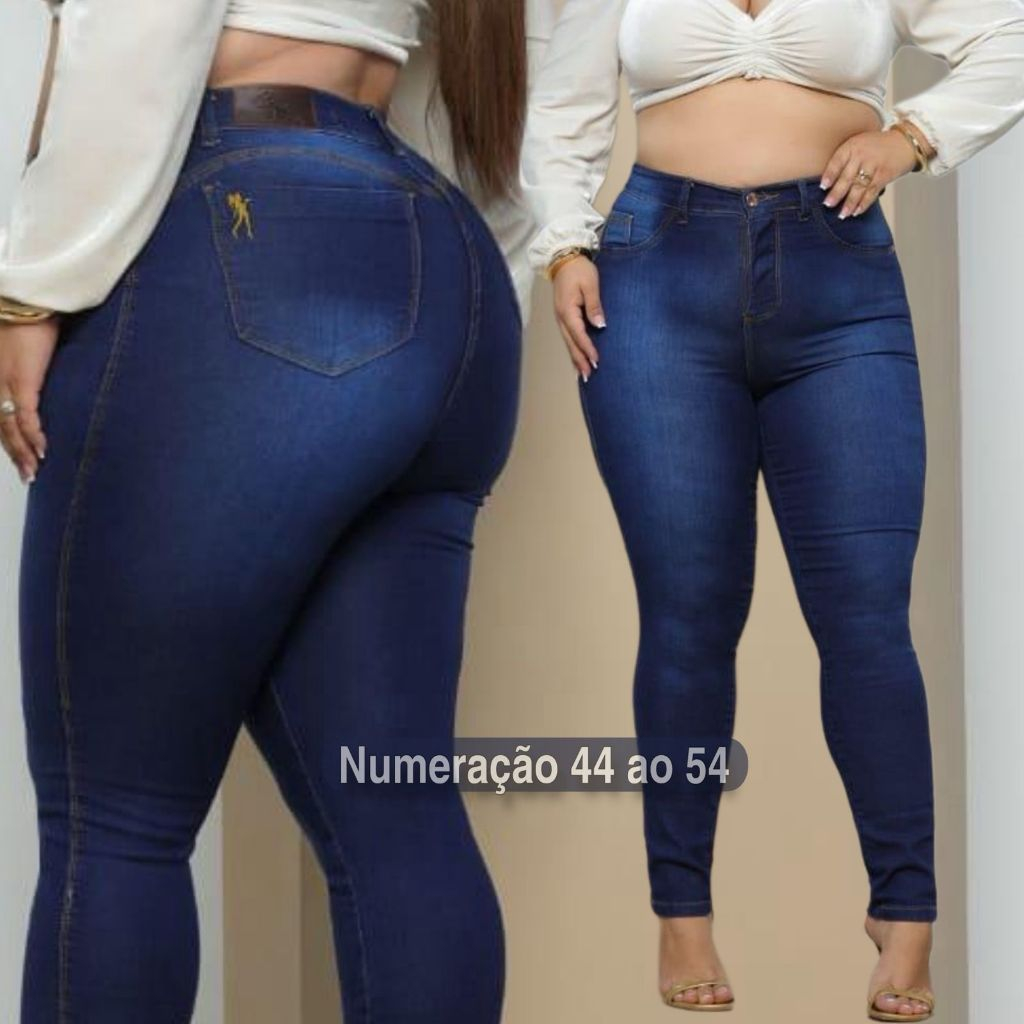 Calça Jeans Plus Size Com Elastano Super Conforto 44 ao 54