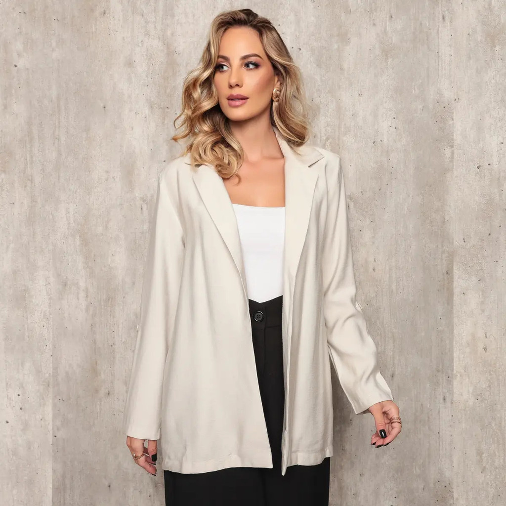 Blazer Viscose Toque Macio Elegante Social Caimento Perfeito