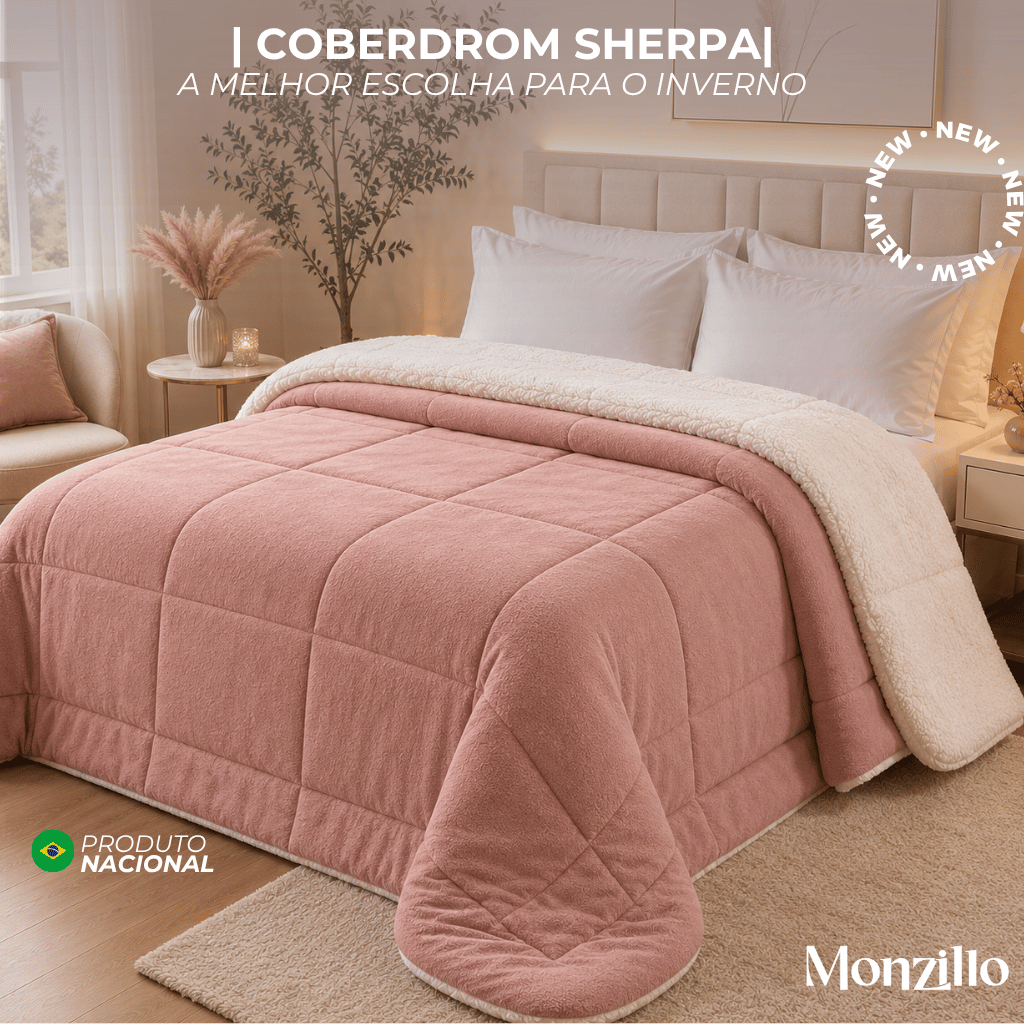 Coberdrom Edredom Pele De Carneiro Casal Queen Sherpa Dupla-Face Varias Cores