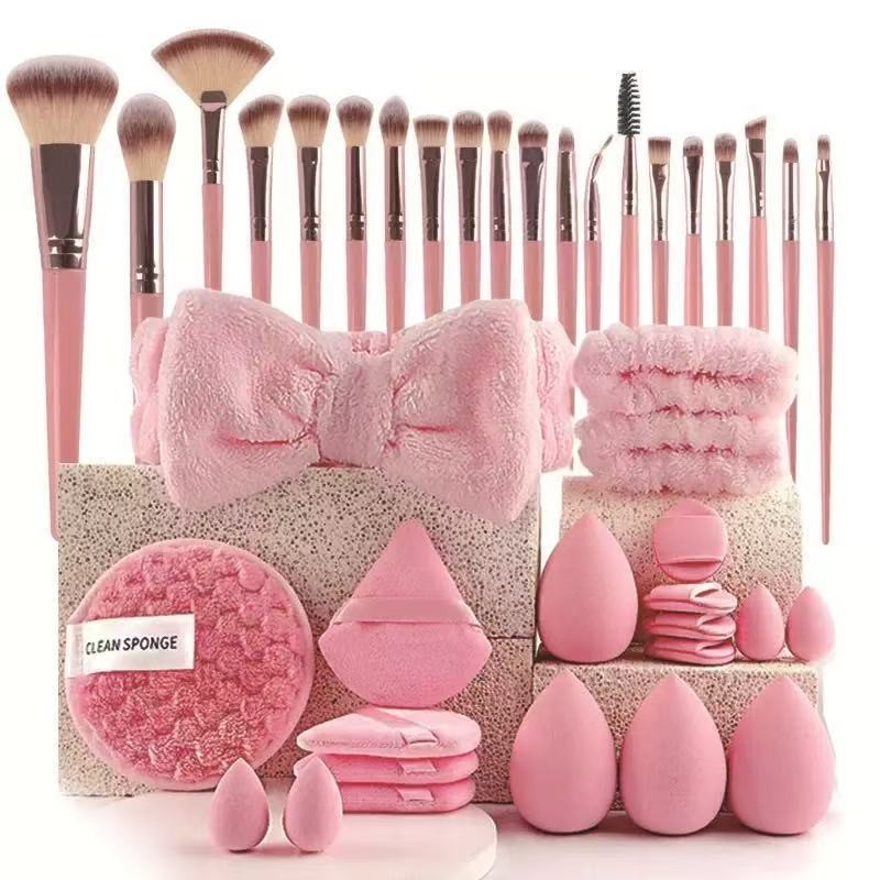 Conjunto 34/41/47 Pincéis De Maquiagem Profissional com esponja de maquiagem COM BOLSA 025-013/014