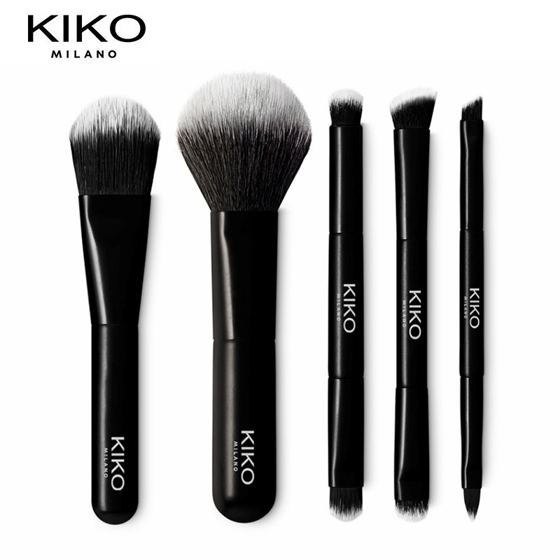 KIKO-Conjunto de pincéis de maquiagem / 5pcs+Saco organizador