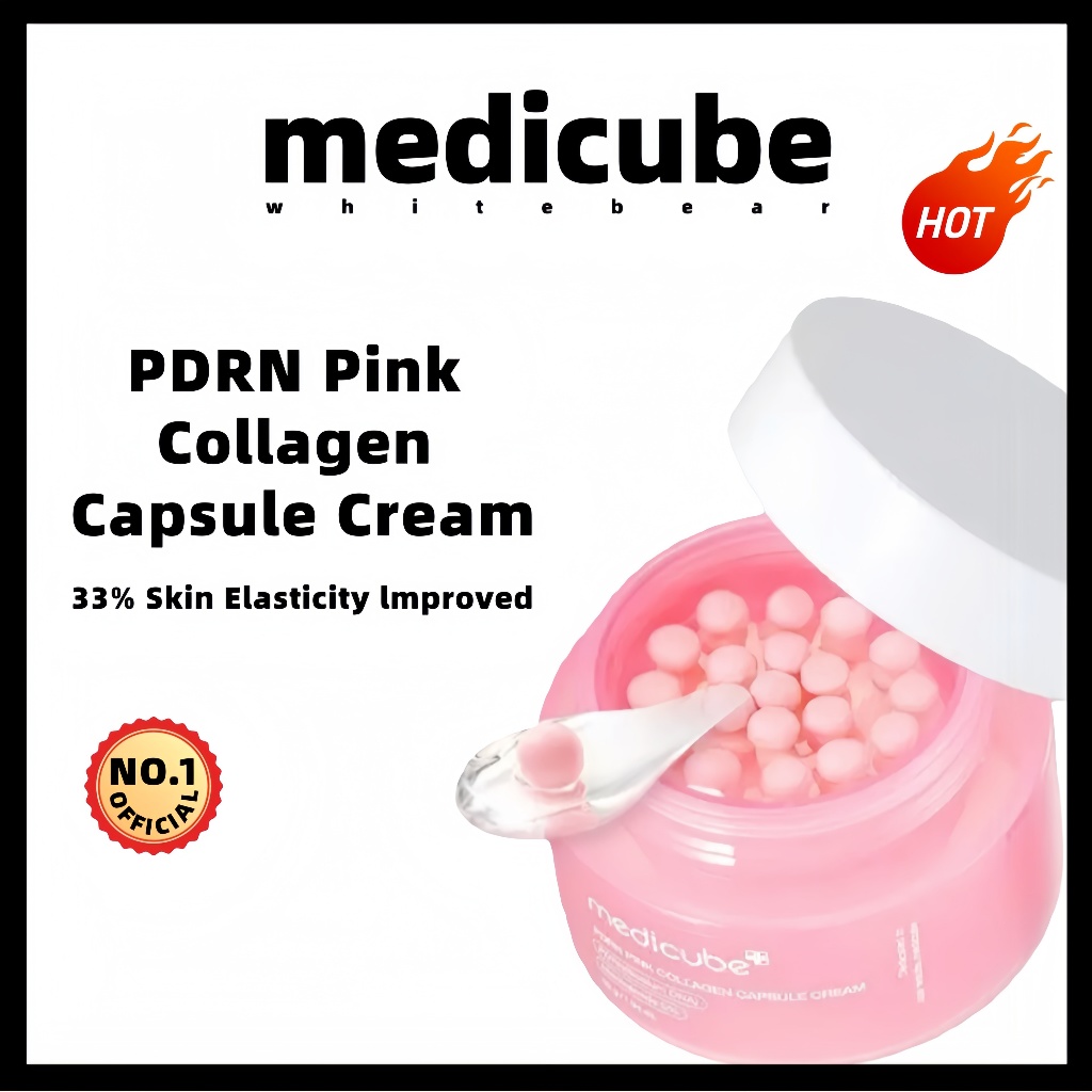 5.5 Creme Cápsula De Colágeno Rosa Medicubepdrn 55g | Iluminar Barreira De Reparo Firmador E Elástico Niacinamida