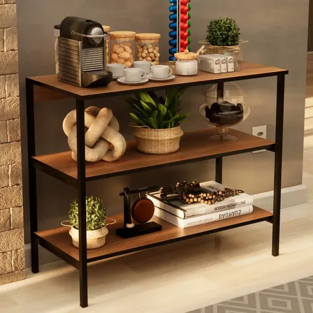 Aparador Cantinho Do Cafe 80 Cm Aparador Industrial Buffet Sala Freijó Minimalista Pés Em Aço Inaugura Móveis
