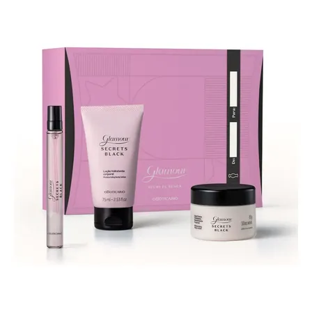 Kit Glamour Secrets Black O Boticário Feminino 3 Produtos