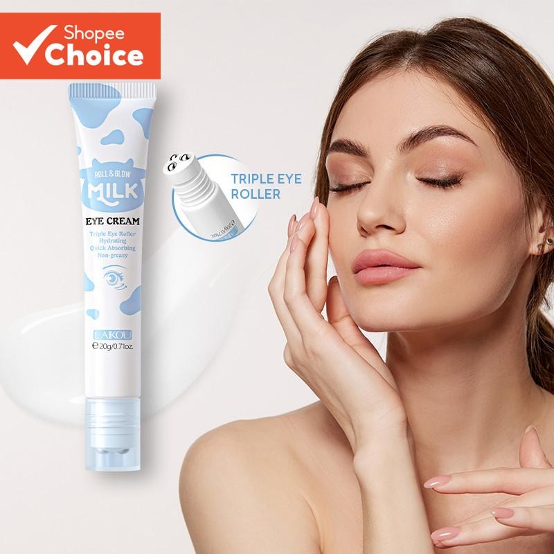 LAIKOU Mi lk HA Roll & Glow Creme Para Os Olhos Suave Iluminar Hidratante Redutor De Inchaço Não Gorduroso 20g