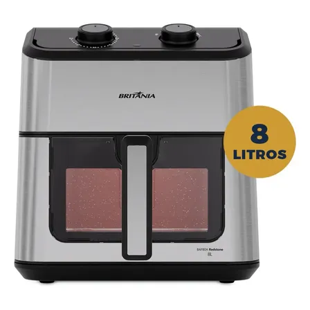 Air Fryer Britânia 8l Redstone Visor Glass Baf80a Preto 127v