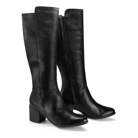 Bota Cano Longo Bottero Couro Legitimo Ziper Ultraconforto