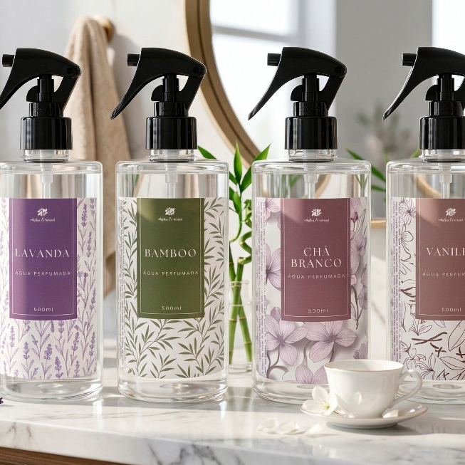 Água Perfumada 500ml Para Lençóis, Roupas e Tecidos + Borrifador Alpha Oriental