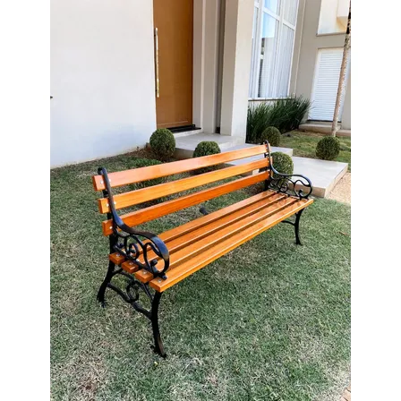 Banco De Jardim Frances 7 Réguas 150 Cm Madeira De Lei Praça