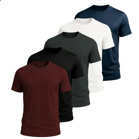 Kit 5 Camisetas Básica Masculina Dry Fit Esporte Treino Lisa