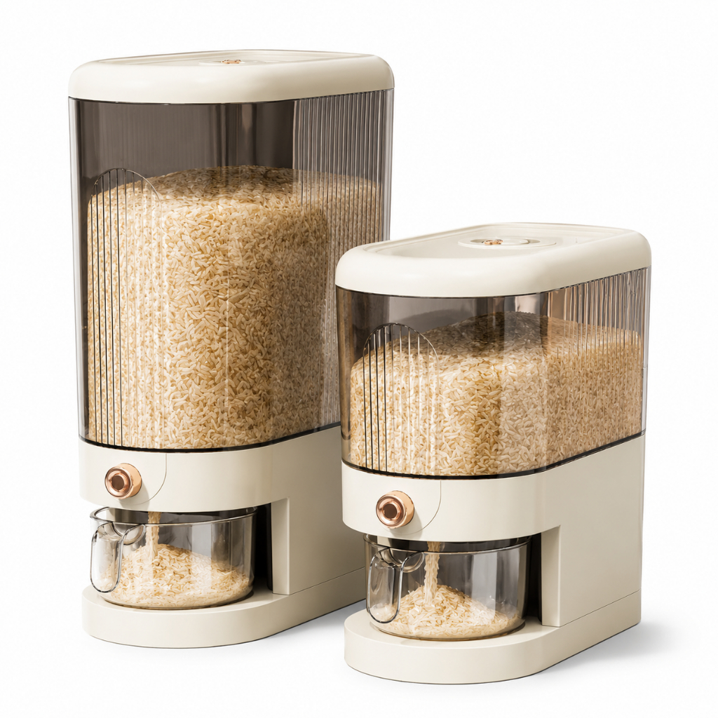 Pote para Armazenamento De Cereais Arroz Grãos Com Dosador 5kg Ou 10kg Organizador Cozinha Casa