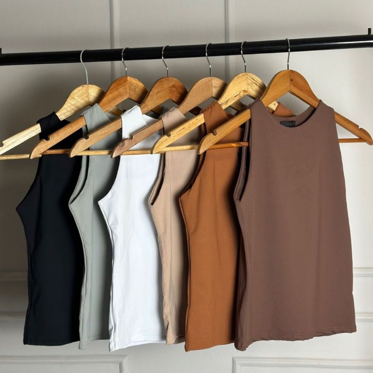 3 Regatas Blusinha Feminina Suplex Duplo Básica Elegante Moda Blogueira Tendencia