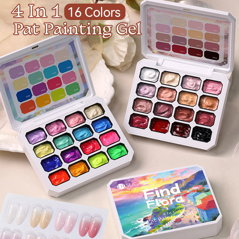 UR SUGAR 16 Cores/1 Grupo Pat Pintura Gel Para Desenho De Estampagem Gradiente E Padrão UV/LED Embeber Longo Desgaste