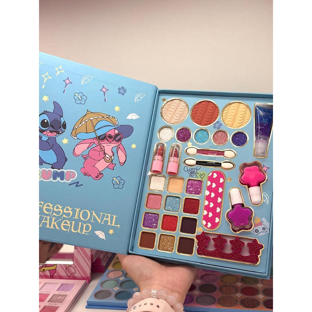 Kit Maquiagem Infantil Stitch Hello Kitty Paleta de Sombras Divertido