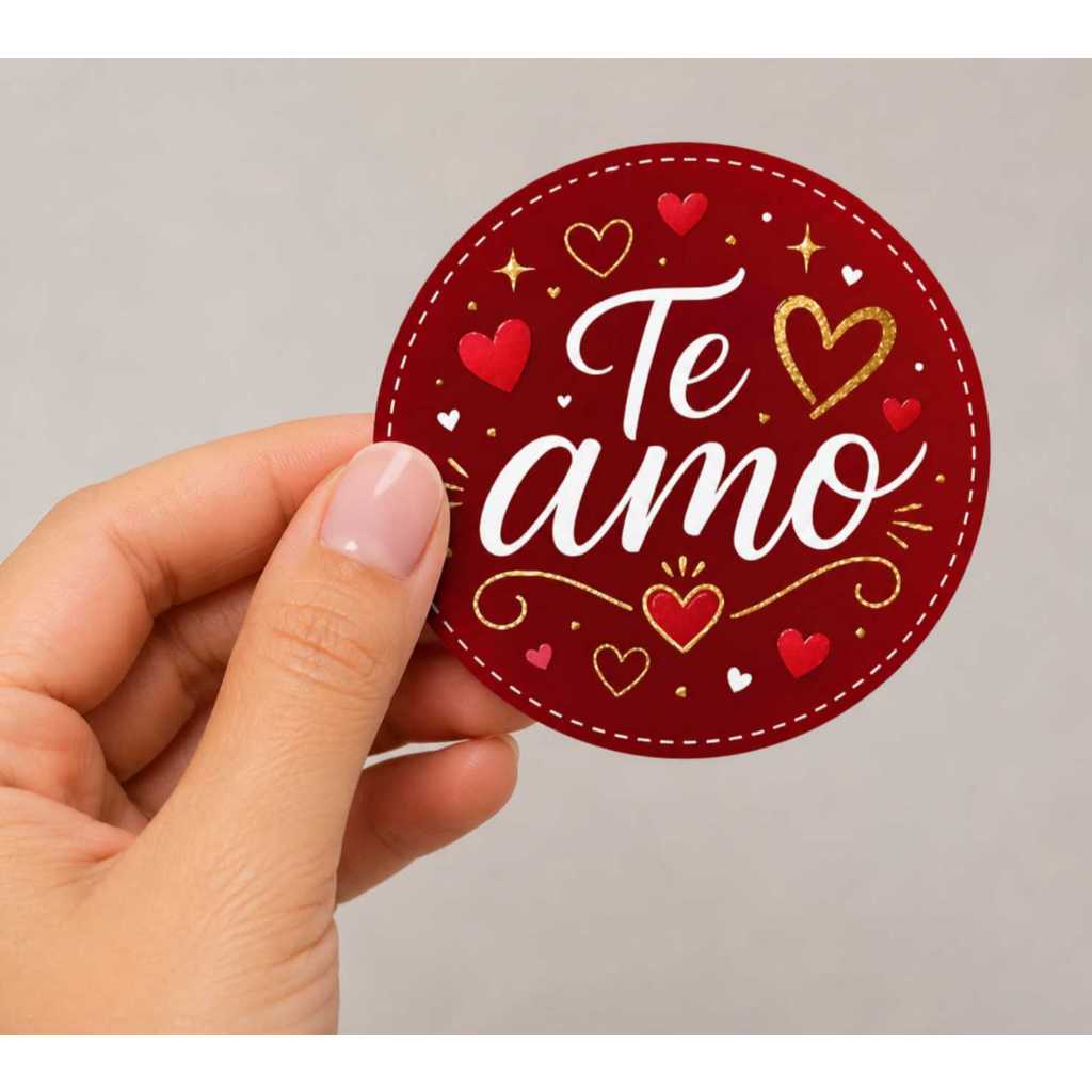 Adesivos e Etiqueta Especial Dia dos Namorados 4x4 cm Redondo, para presentes e lembrancinhas