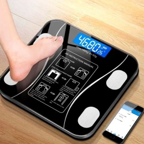Balança Digital corporal Bioimpedância  Ate 140kg Pesagem Corporal Preta Fitness Saúde