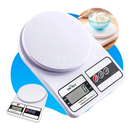 Balança Digital De Precisão 10kg Davely Cook Cozinha Para Uso Domestico E Profissional Fitness Ideal Para Dietas Treinos Alimentos Confeitaria Nutrição Branco 10 Kg