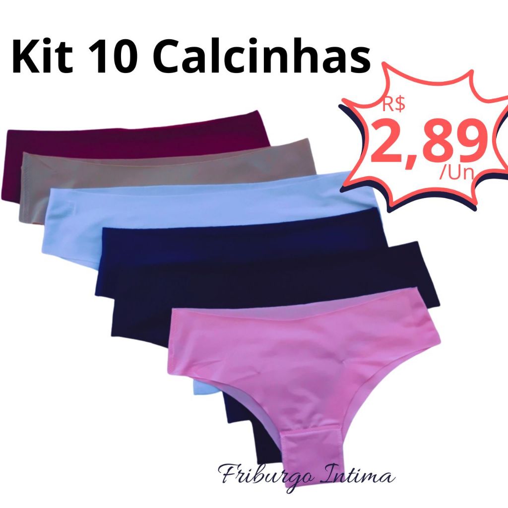Kit 10 Calcinha Conforto Não Marca Tanga Laser kit 10 ou 5