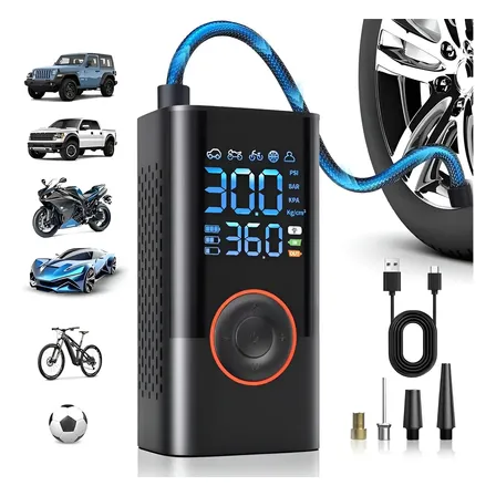 Mini Compressor Ar Calibrador Encher Pneu Portátil Digital