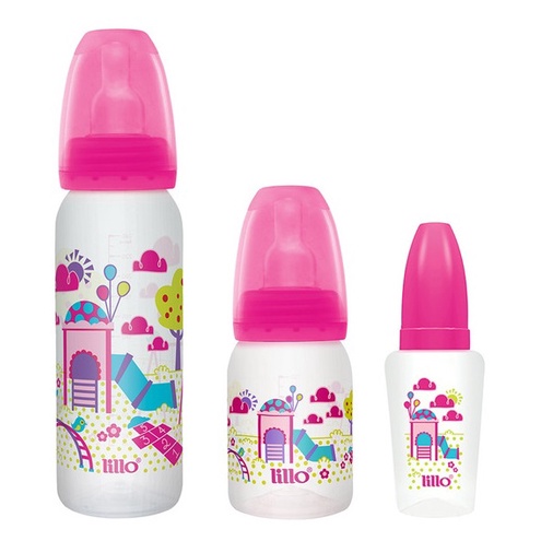 Kit Mamadeira Lillo 50/120/240ml Evolução Divertida Rosa