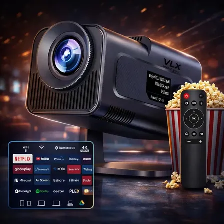 Projeto Hy320 Smart Tv Android 11 Wifi6 390 Ansi Lumens Full Hd 4k Mini Projeto Portátil Preto Com Controle Remoto Bluetoth Cinema Em Casa 127/220v