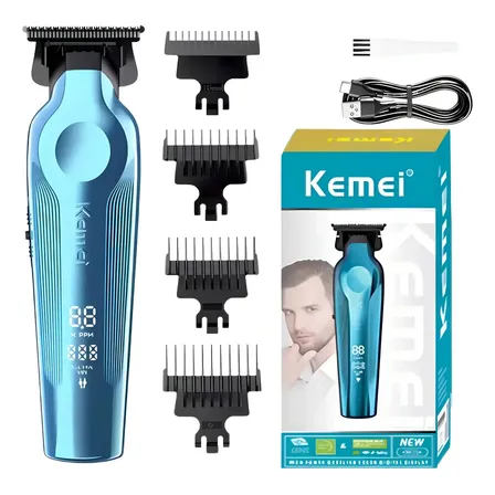 Maquina De Acabamento Profissional Kemei Km 264 Azul 127/220v